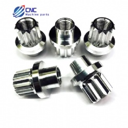 CNC Lathe Machining Racing Aluminum/Titanium Nuts, Wheel Spline Nuts